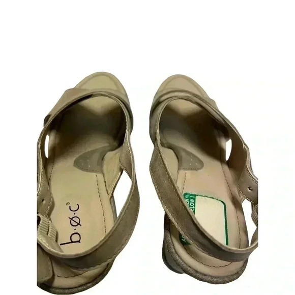 B.O.C. GREY WEDGE WOMEN’S SLINGBACK SANDALS•SIZE 9•GENUINE LEATHER• - Picture 13 of 16